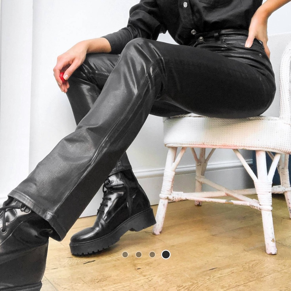Leather-coated jeans